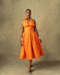 Etsi Halter Neck Corset Midi Dress