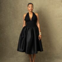 Erefa Backless Halter Midi Dress