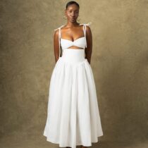 Boma Cutout Ankle Length Dress (White & Black)