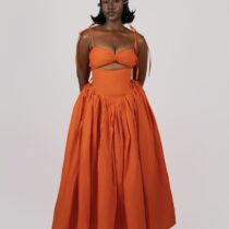 Boma Cutout Ankle Length Dress (Orange)