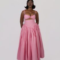 Boma Cutout Ankle Length Dress (Pink)